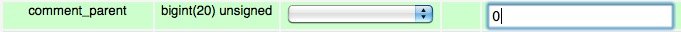 phpMyAdmin comment_parent phpMyAdmin comment_parent