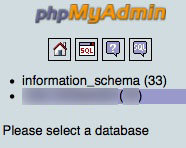 phpMyAdmin Select Database