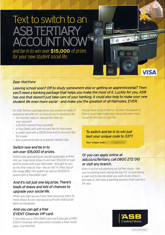 ASB Tertiary Mailer One ASB Tertiary Mailer One