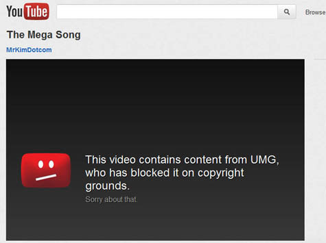 Mega Song block notice on YouTube Mega Song block notice on YouTube