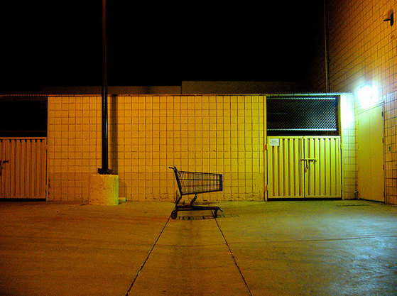 Trolley outside shop Trolley outside shop