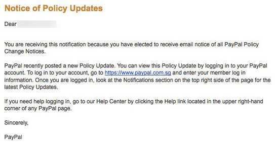 PayPal Policy Updates PayPal Policy Updates