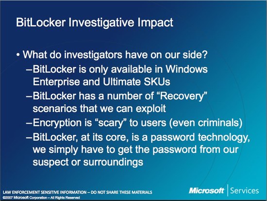 Microsoft Law Enforcement Bitlocker
